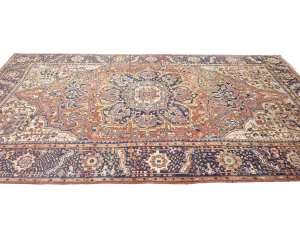 Semi Antique Rusty Red Geometric 8X12 Heriz Persian Rug