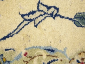 Semi Antique Cream Floral 8X12 Kashan Darbari Persian Rug