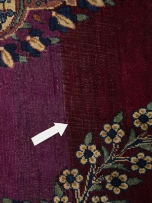 Semi Antique Maroon Red Floral 7X11 Yazd Persian Rug