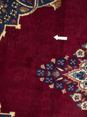 Semi Antique Maroon Red Floral 7X11 Yazd Persian Rug