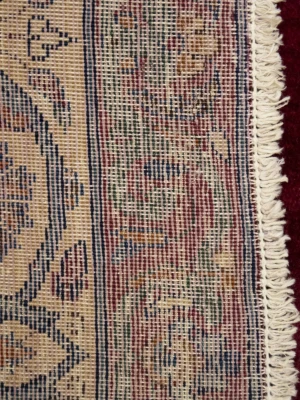 Semi Antique Maroon Red Floral 7X11 Yazd Persian Rug