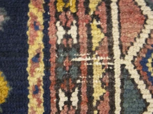 Semi Antique Purple-navy Floral 4X10 Hamedan Persian Runner Rug