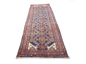 Semi Antique Purple-navy Tribal 3'5X11'5 Malayer Persian Runner Rug