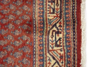 Vintage Orange-red Tribal 4X10 Botemir Persian Runner Rug