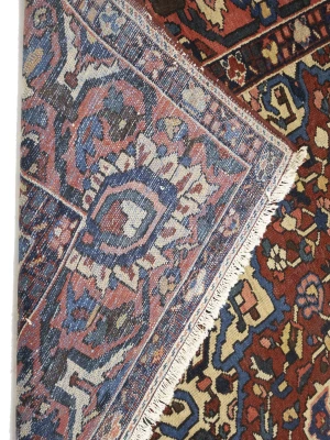 Semi Antique Rusty Brown Floral 10X13 Bakhtiari Persian Rug