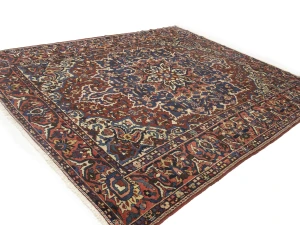 Semi Antique Rusty Brown Floral 10X13 Bakhtiari Persian Rug