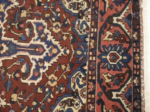 Semi Antique Rusty Brown Floral 10X13 Bakhtiari Persian Rug