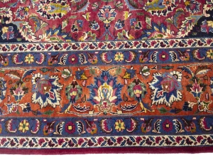 Vintage Maroon Red Floral Traditional 10X13 Mashad Persian Rug