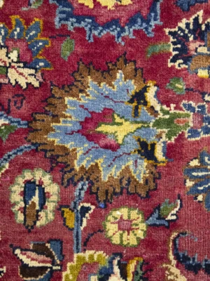 Vintage Maroon Red Floral Traditional 10X13 Mashad Persian Rug
