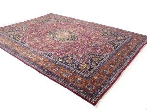 Vintage Maroon Red Floral Traditional 10X13 Mashad Persian Rug