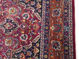 Vintage Maroon Red Floral Traditional 10X13 Mashad Persian Rug