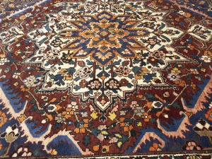 Semi Antique Rusty Brown Floral 10X10 Bakhtiari Persian Square Rug