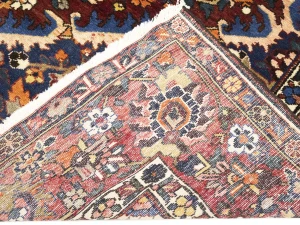 Semi Antique Rusty Brown Floral 10X10 Bakhtiari Persian Square Rug