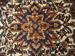 Semi Antique Rusty Brown Floral 10X10 Bakhtiari Persian Square Rug
