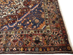 Semi Antique Rusty Brown Floral 10X10 Bakhtiari Persian Square Rug