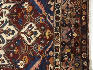 Semi Antique Rusty Brown Floral 10X10 Bakhtiari Persian Square Rug