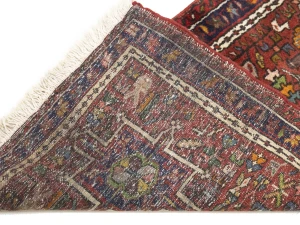 Vintage Red Geometric 2'4X9'5 Karajeh Persian Runner Rug