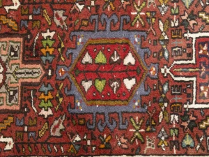 Vintage Red Geometric 2'4X9'5 Karajeh Persian Runner Rug