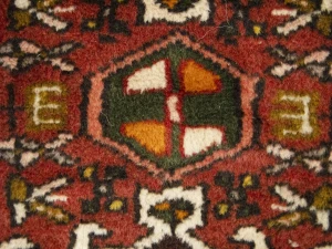 Vintage Red Geometric 2'4X9'5 Karajeh Persian Runner Rug