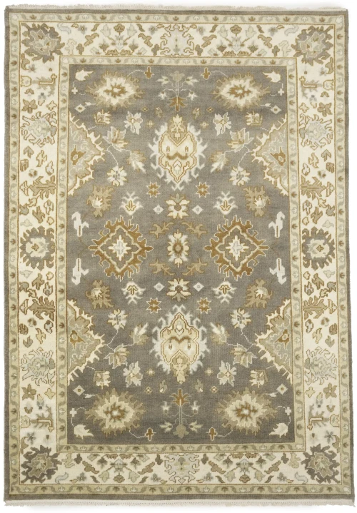 Muted Colors Floral Transitional 6X9 Oushak Oriental Rug
