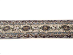 Cream Floral Kirman 3X10 Oriental Runner Rug