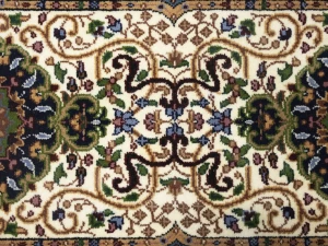 Cream Floral Kirman 3X10 Oriental Runner Rug