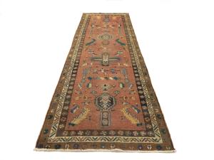 Semi Antique Rusty Red Tribal 3X12 Meshkin Persian Runner Rug