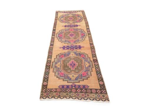 Semi Antique Muted Colors Tribal 3X10 Meshkin Persian Runner Rug