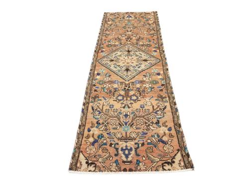Semi Antique Muted Colors Tribal 2x8 Hamedan Persian Runner Rug
