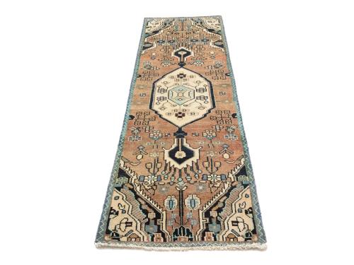 Semi Antique Rusty Beige Tribal 2'5X7'9 Hamedan Persian Runner Rug