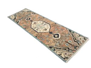 Semi Antique Rusty Beige Tribal 2'5 X 7'9 Hamedan Persian Runner Rug