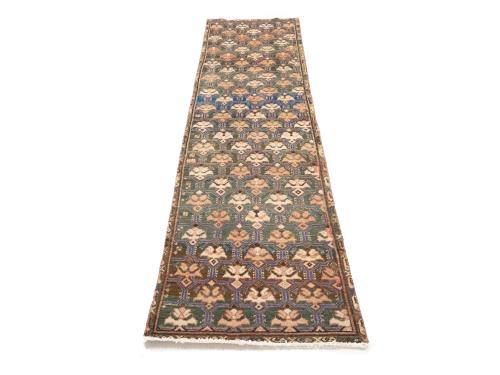 Semi Antique Brown Tribal 2x9 Hamedan Persian Runner Rug