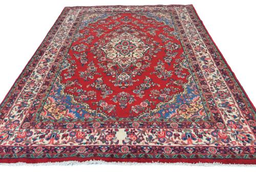 Vintage Red Floral Traditional 7x10 Hamedan Persian Rug