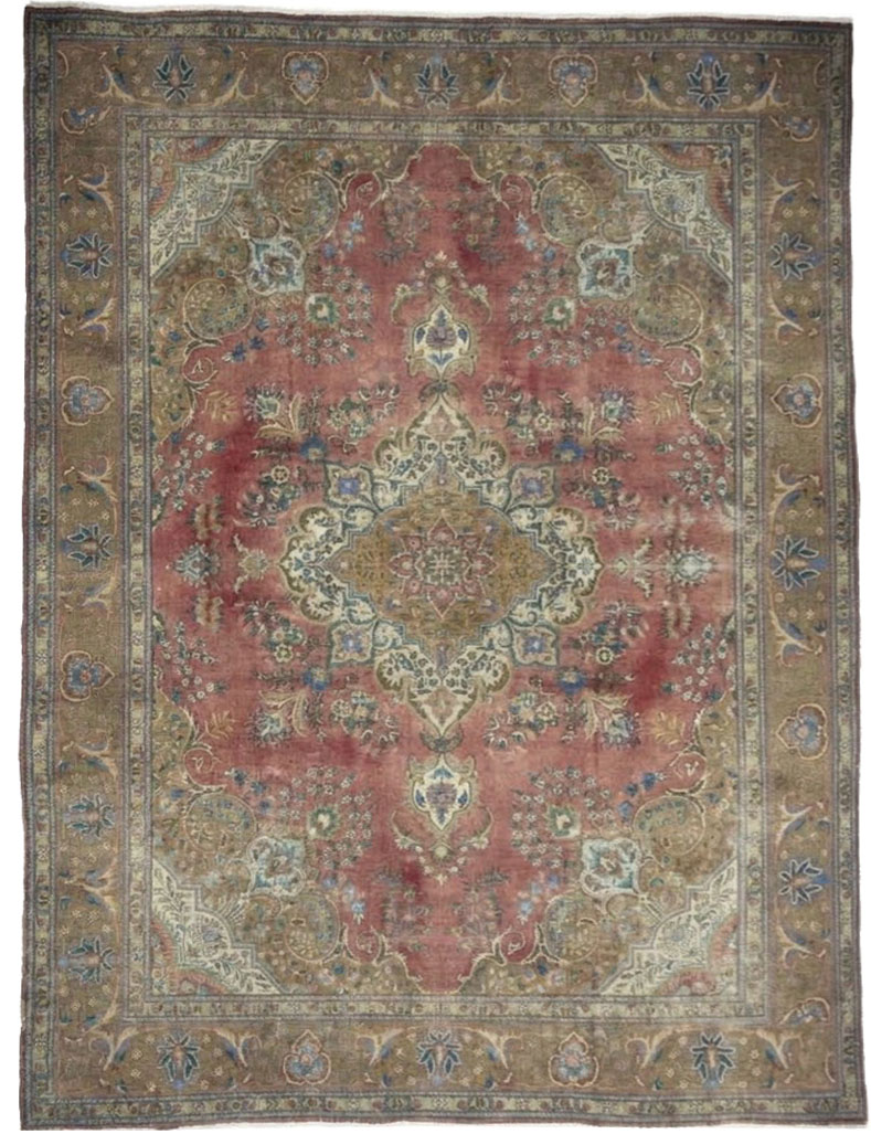 9'9x13'0 Hand Knotted Floral Traditional Wool Oriental Rug