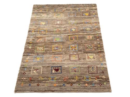 Brown Tribal Pictorial 2'8X4'1 Gabbeh Persian Rug