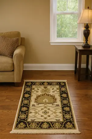 Cream Floral Traditional Oushak Chobi Oriental All size